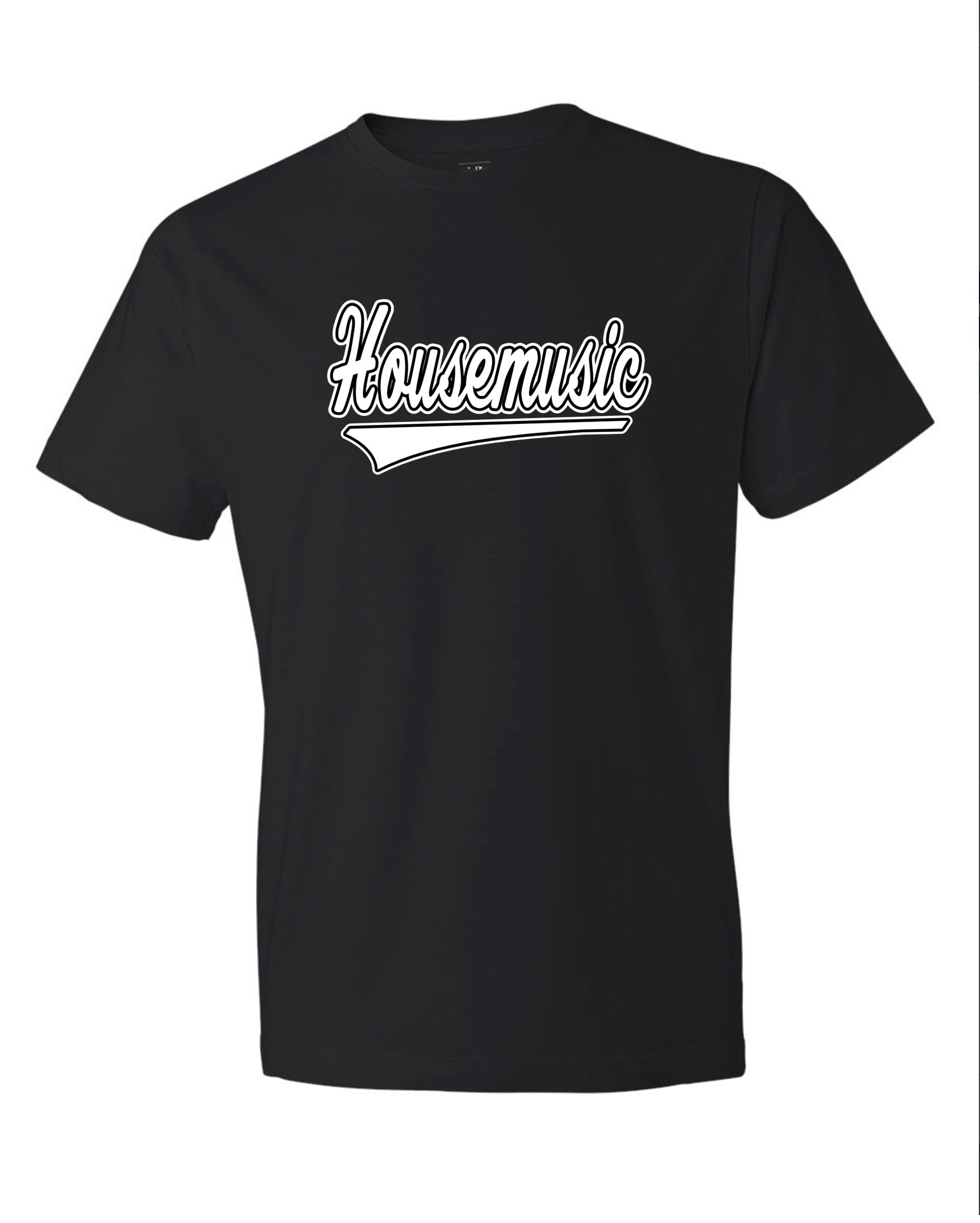 House Music Classic Tee - Black w/ White