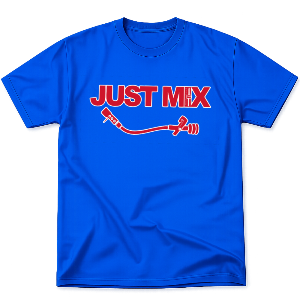 Just Mix w/ Red Font - Blue Shirt