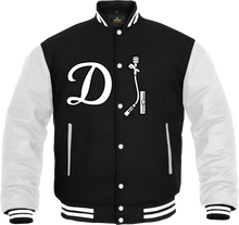 Load image into Gallery viewer, DJ Letterman Jacket - Black &amp; White
