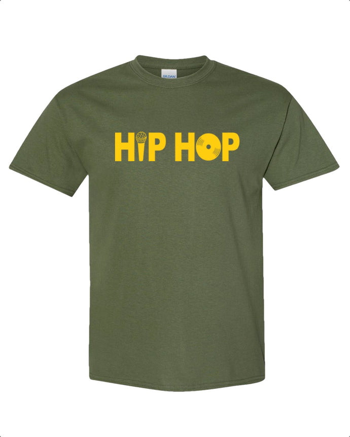 Hip Hop Tee - Military/Gold