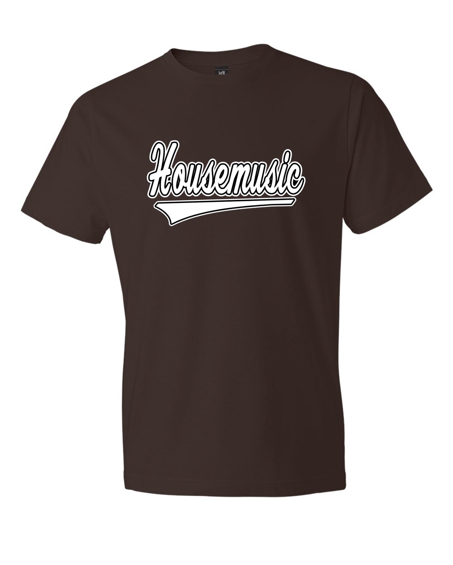 House Music Classic Tee - Brown w/ White
