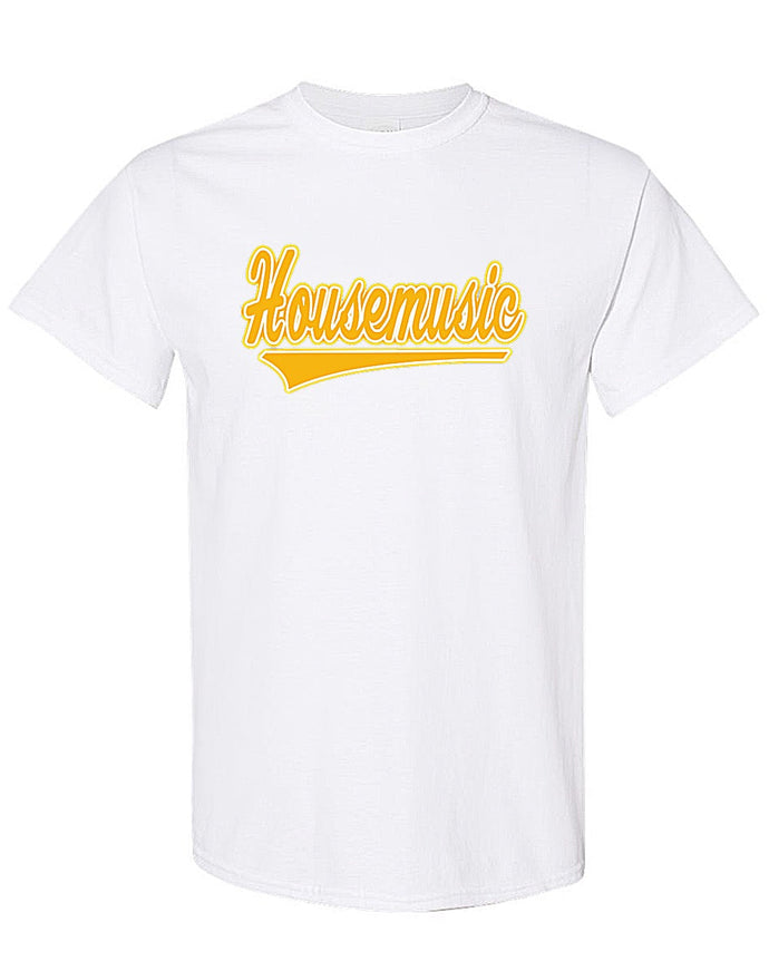 House Music Classic Tee - White w/ Gold