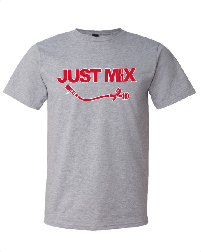 Just Mix w/ Red Font - Heather Grey Shirt