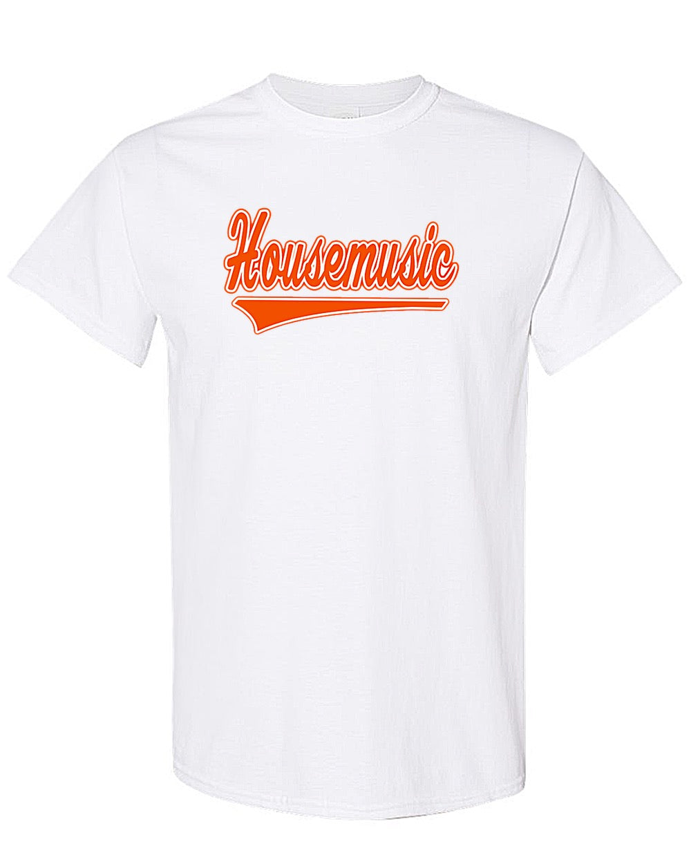 House Music Classic Tee - White w/ Orange