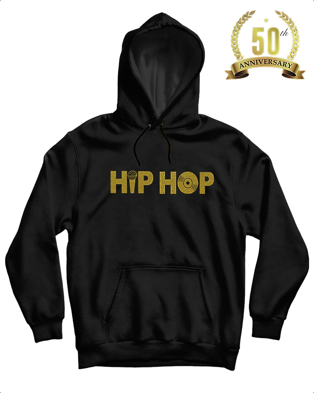 50th Anniversary Hip Hop Hoodie - Black/Met Gold