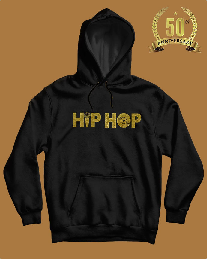 50th Anniversary Hip Hop Hoodie - Black/Met Gold