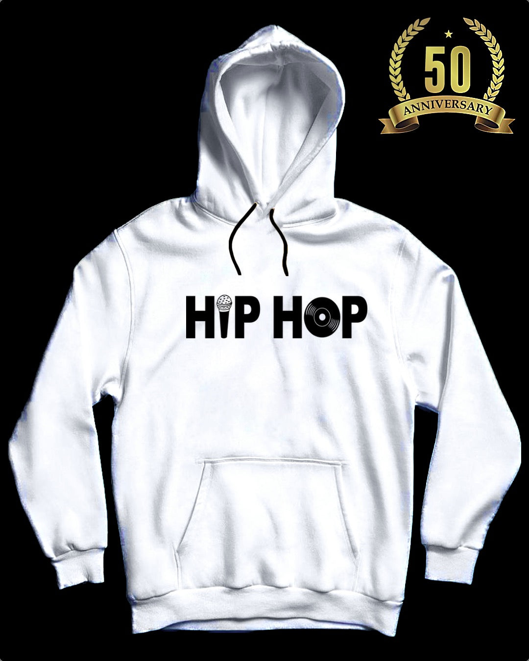 50th Anniversary Hip Hop Hoodie - White/Black