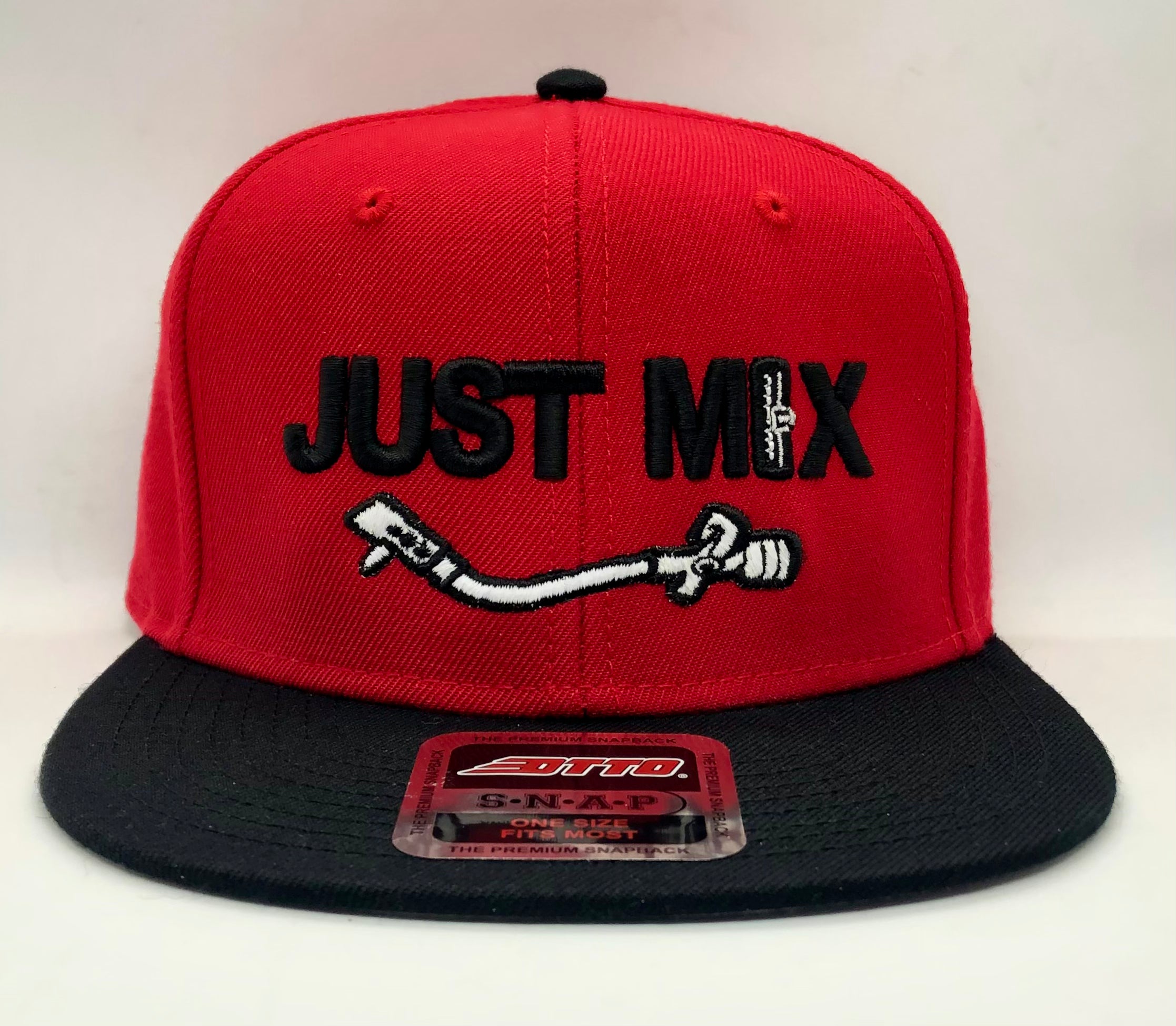 Just Mix Hat - 3D Puff - Red & Black