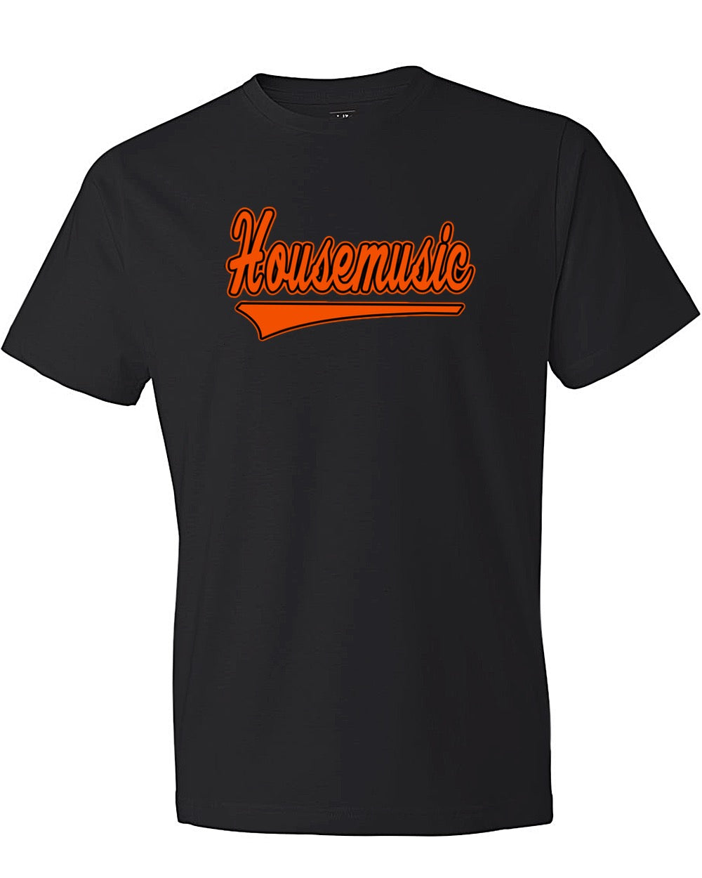 House Music Classic Tee - Black w/ Orange